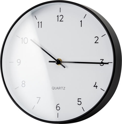 Platinet Wanduhr Schwarz Ø25cm