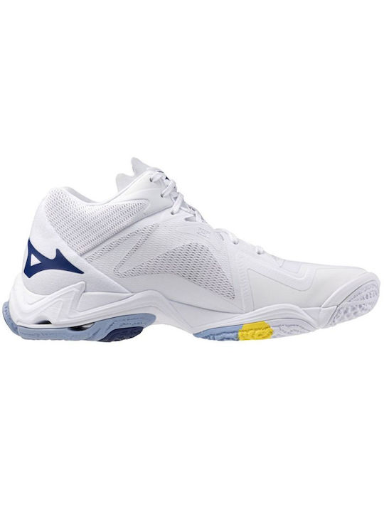 Mizuno Wave Lightning Z8 Mid Sport Shoes Volleyball Λευκό / Ανοιχτό Μπλέ