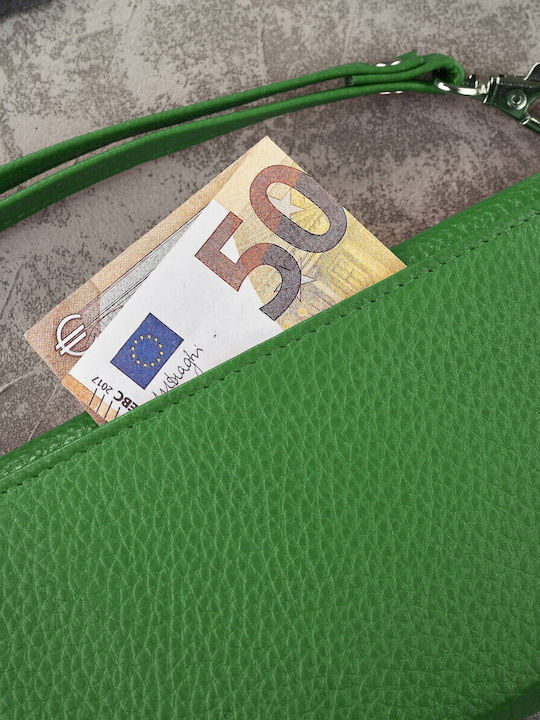 Μεγάλο Δερμάτινο Γυναικείο Πορτοφόλι με RFID Πράσινο