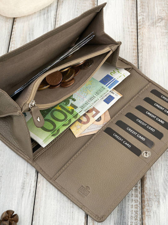 Groß Leder Damen Geldbörse Klassisch mit RFID Gray