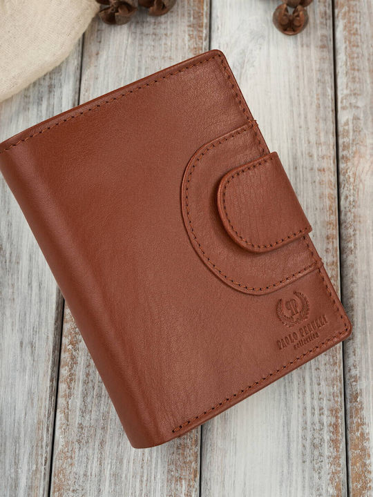 Small Leather Women's Wallet Classic with RFID Tabac Brown