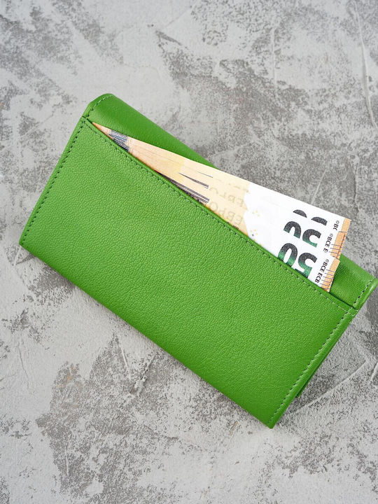 Leather Women's Wallet Classic with RFID Green