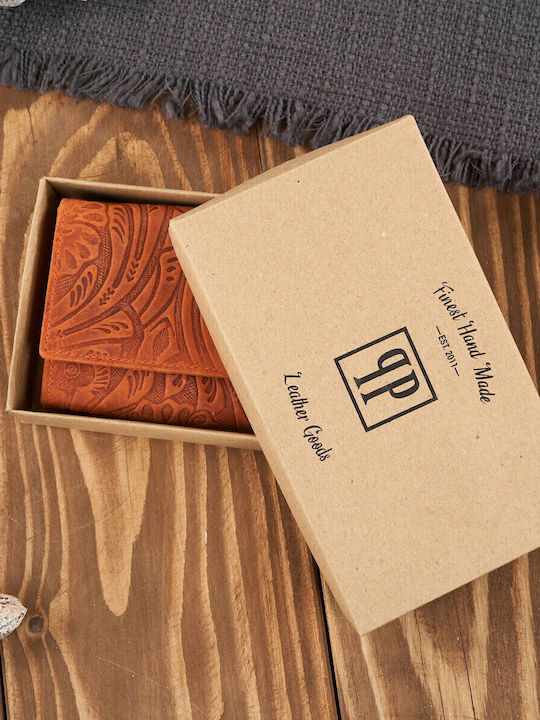 Large Leather Women's Wallet with RFID Orange