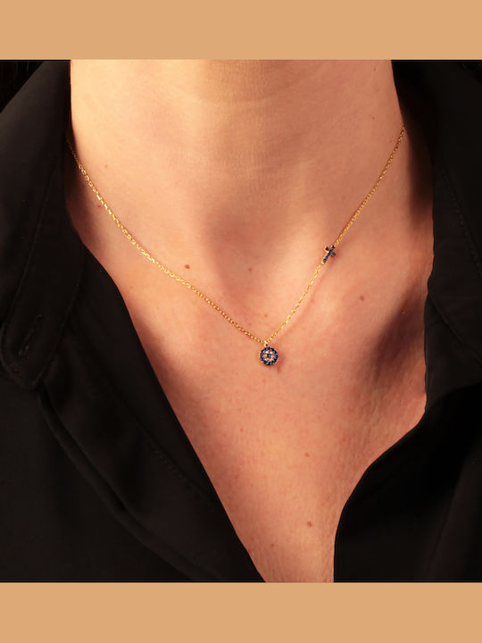 Jeweltude Κολιέ από Ροζ Επιχρυσωμένο Ασήμι