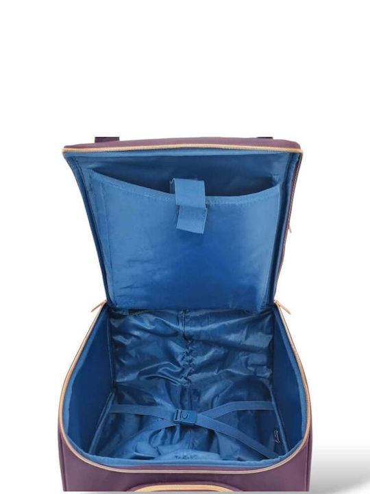 Diplomat Small The Monaco Collection Cabin Fabric Purple Suitcase With 4 Wheels Height 55cm