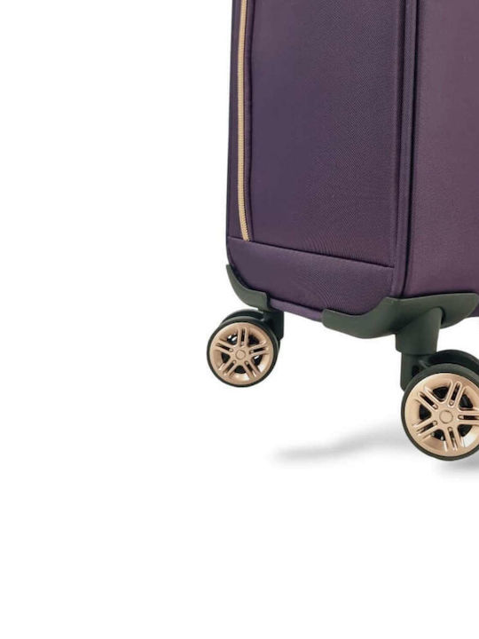 Diplomat Small The Monaco Collection Cabin Fabric Purple Suitcase With 4 Wheels Height 55cm