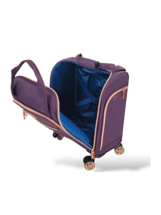 Diplomat Small The Monaco Collection Cabin Fabric Purple Suitcase With 4 Wheels Height 55cm