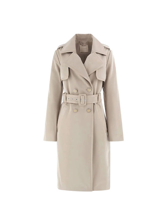 Jenny Women's Beige Gabardine Coat