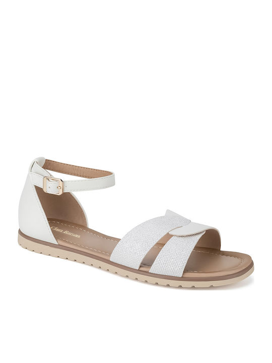 Flache Sandalen für Damen in Weiß Farbe