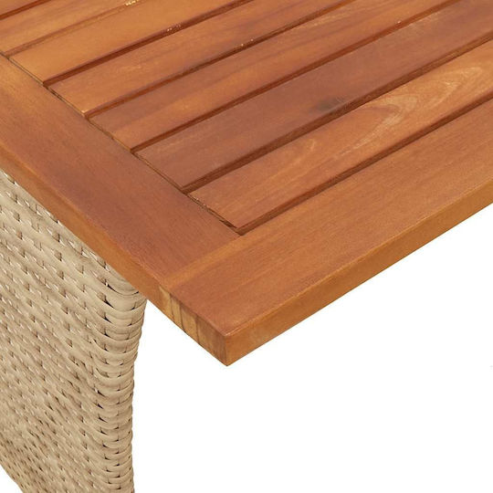 Masă Exterior Bej 105x75x72cm