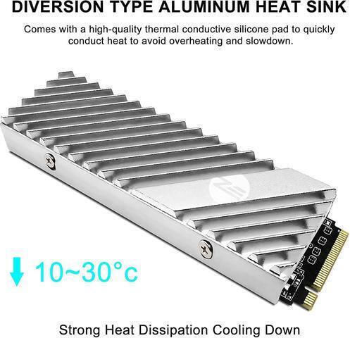 High Performance M.2 SSD Heatsink Negru