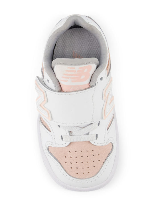 Nb 480 Classics Kinder Sneakers mit Klettverschluss Weiß