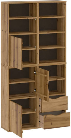 Μπουφές από Μασίφ Ξύλο με Συρτάρια Καφέ 40x24x79cm
