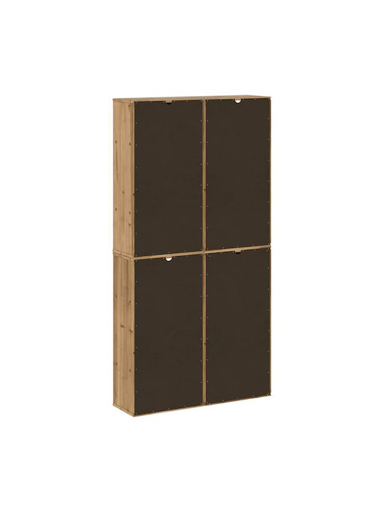 Sideboard made of Solid Wood with Drawers Coffee 40x24x79cm