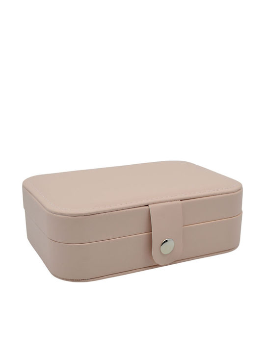 Ankor Κουτί Κοσμημάτων από Δερματίνη Ροζ 16x11x5cm