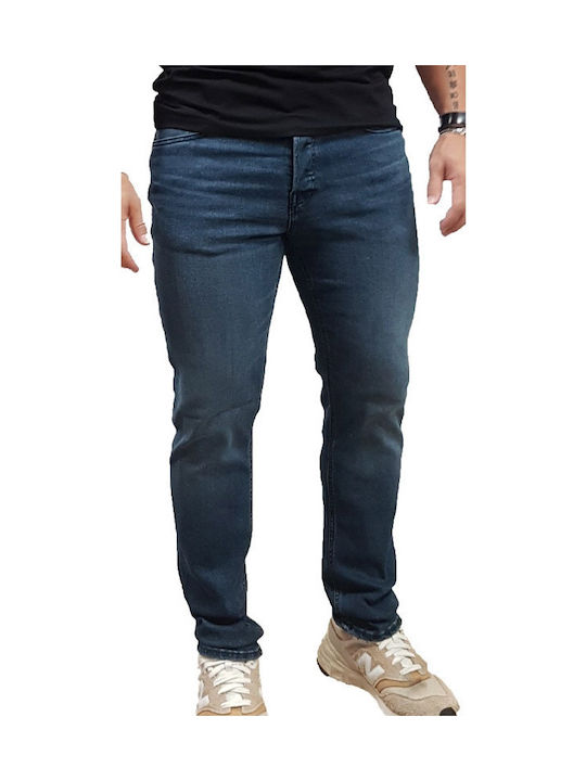 Men's Jeans Pants Elastic with Regular Fit Blue Denim