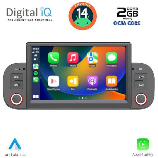 Digital IQ Sistem Audio Auto pentru Fiat Panda 2012-2021 (Bluetooth/USB/AUX/WiFi/GPS/Apple-Carplay/Android-Auto) cu Ecran Tactil 7"