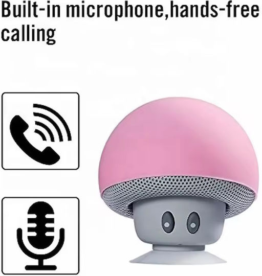 Mushroom shaped Ηχείο Bluetooth 3W με Διάρκεια Μπαταρίας έως 2.5 ώρες Ροζ