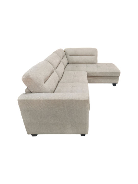 Camile Corner Couch with Left Corner Beige 270x174x95cm