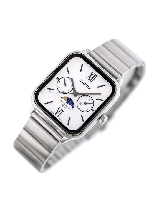 Casio Herrenuhr Chronograph Batterie mit Silber Metallarmband