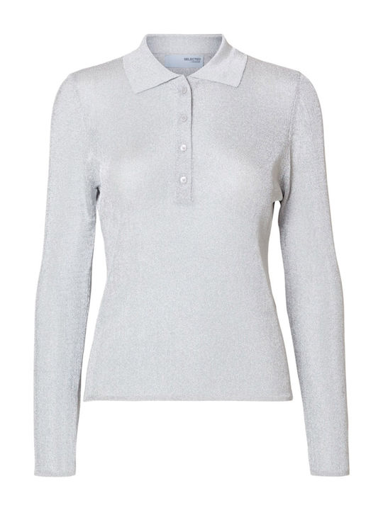 Women's Long Sleeve Sweater Silver