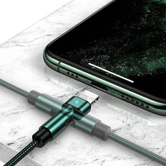 Usams Geflochten USB-A zu Lightning Kabel Grün 1m (SJ476USB02)