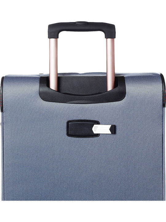 Diplomat Large The Athens Collection Fabric Suitcase Blue with 4 Wheels Height 78cm