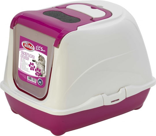 Pet Nova Τουαλέτα Γάτας Κλειστή Ροζ Μ50 x Π38.5 x Υ37cm