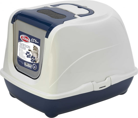 Pet Nova Cat Toilet Closed Blue L50 x W38.5 x H37cm