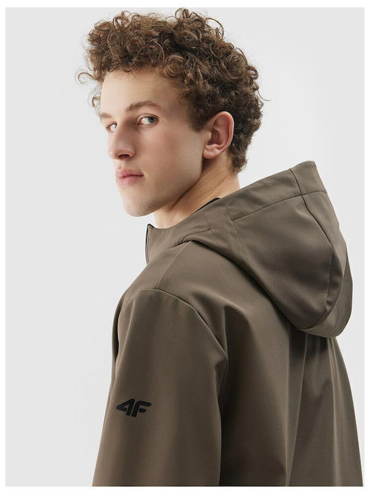 Softshell Χειμωνιάτικο Μπουφάν Softshell Αδιάβροχο και Αντιανεμικό Καφέ