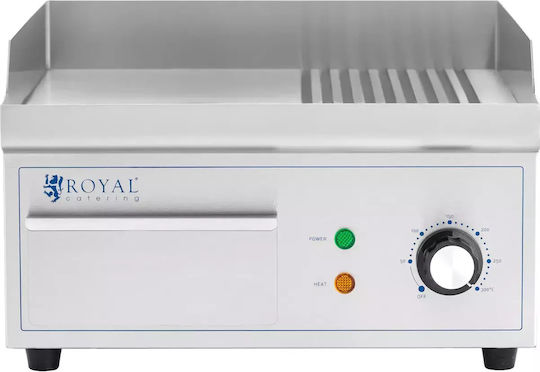 Royal Catering Gewerbliche Flachgrillplatten Elektrisch 36x38x 2kW mit glatter & geriffelter Platte