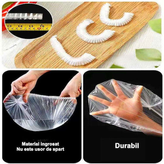 Set 100 Elastic Food Bowl Protection Foils Flippy Plastic Material Freshness Diameter 12 40 Cm