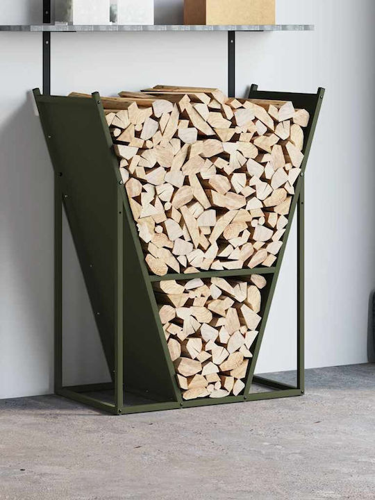 vidaXL Lemn Raft Depozitare lemne 69.5x35x81cm Verde