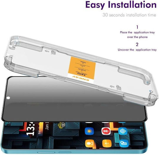 Privacy Full Face Tempered Glass Μαύρο (Redmi Note 14 4G / Redmi Note 14 5G / Poco M7 Pro)