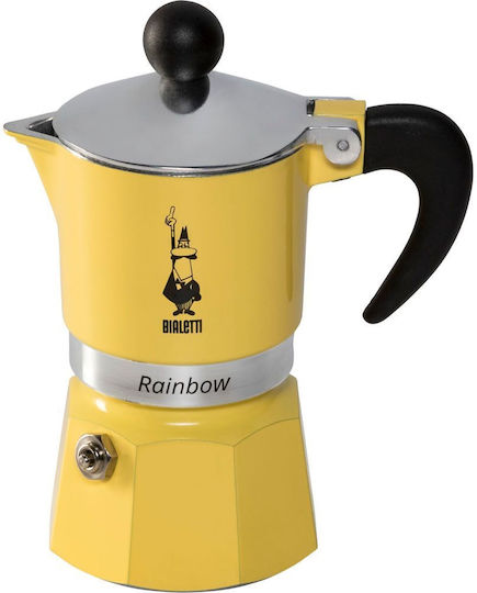 Bialetti Rainbow Stovetop Espresso Pot for Yellow