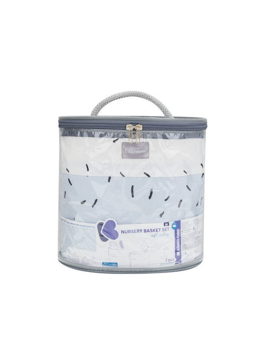 Σετ Καλάθι Καλλυντικών Μωρού 2 Τμχ 22cm 18cm Bear Me Blue