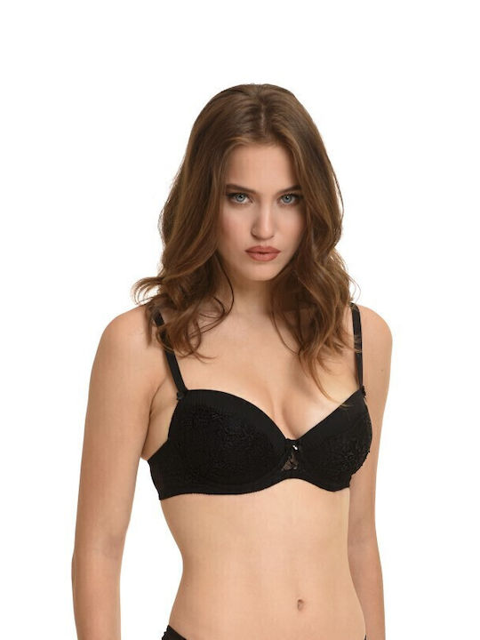 Miss Rosy Underwear Set with Bra & String Black