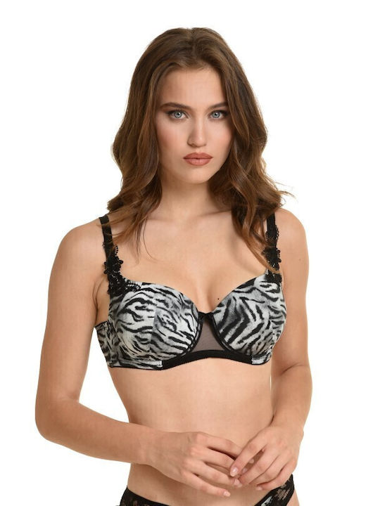 Miss Rosy Underwear Set with Bra & String Gray