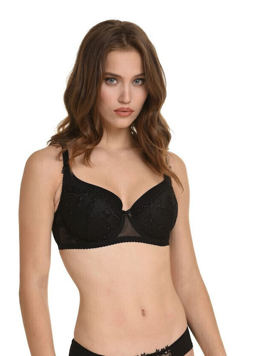Miss Rosy Underwear Set with Bra & Brazil Black