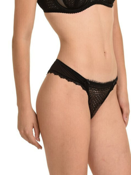 Miss Rosy Underwear Set with Bra & Brazil Black