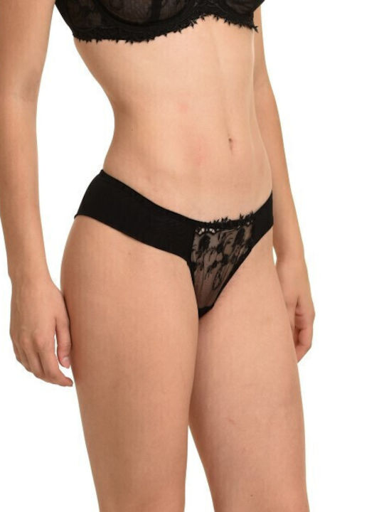 Miss Rosy Underwear Set with Bra & Brazil Black