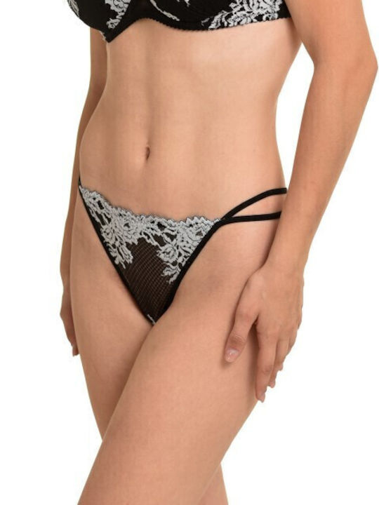 Miss Rosy Underwear Set with Bra & String Black