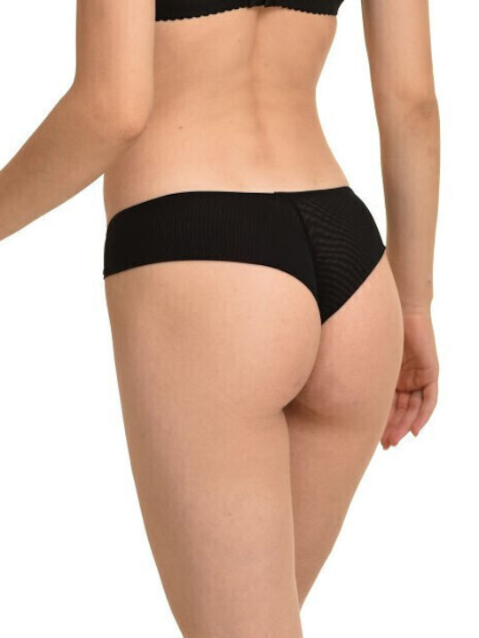 Miss Rosy Underwear Set with Bra & Brazil Black