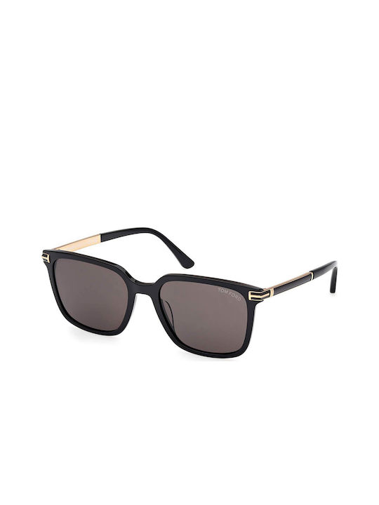 Tom Ford Herren Sonnenbrillen mit Schwarz Kunststoff Gestell und Schwarz Linse FT1183 01A