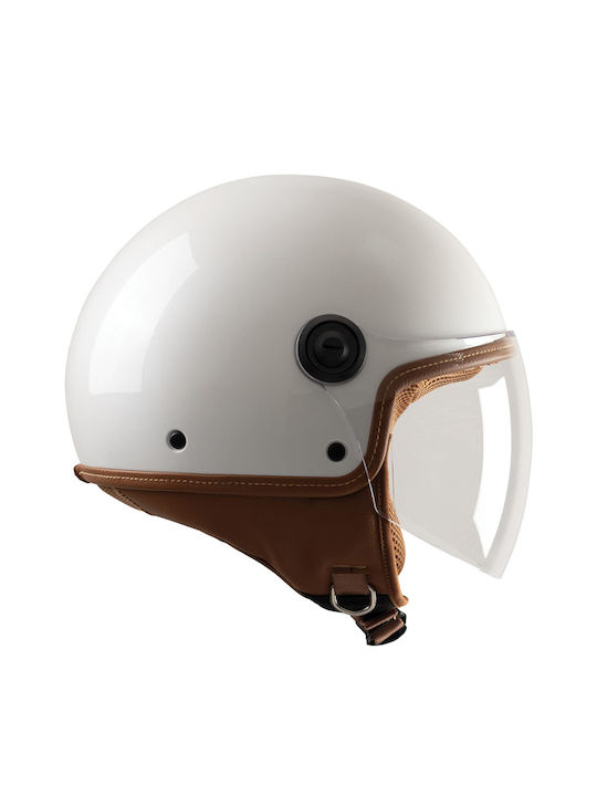 Tucano Urbano El' Jettin White Pearl Motorcycle Helmet Jet ECE 22.06 1080gr