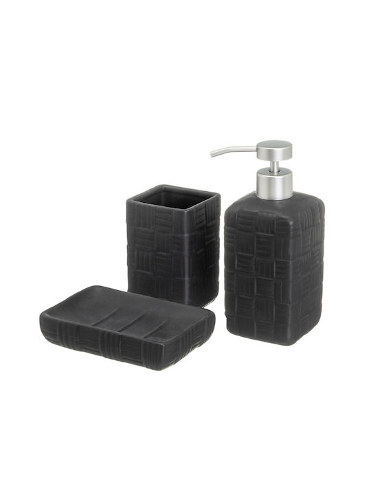 Ceramic Bathroom Accessory Set Black