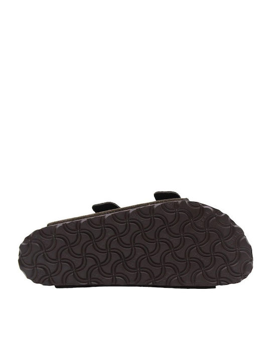 Arizona Leder Flache Sandalen für Damen Anatomisch in Braun Farbe