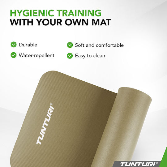 Tunturi Covor de exerciții fizice Pilates Verde cu curea de transport (180x60x1.5cm)