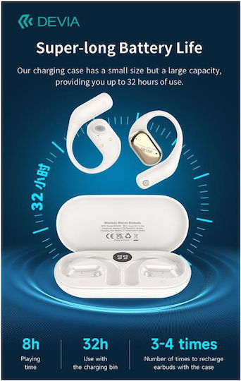 Devia EM406 OWS Lite1 Open Ear Bluetooth Handsfree Căști cu Carcasă de Încărcare Albastru