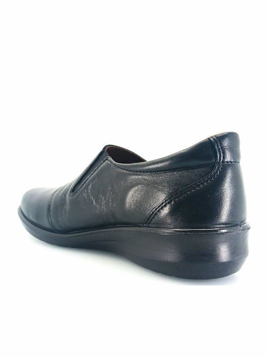 Leder Damen Mokassins in Schwarz Farbe